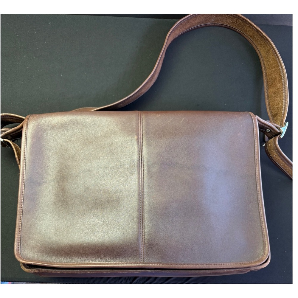 Vtg Coach Legacy Mail Briefcase 5206 Mahogany Brown Leather 90s Messenger Bag